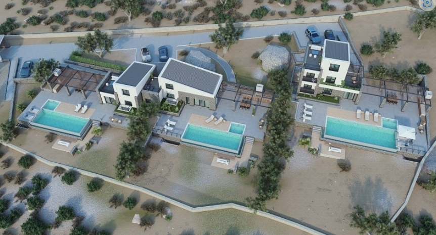 Unfinished project of 3 luxury villas in prines